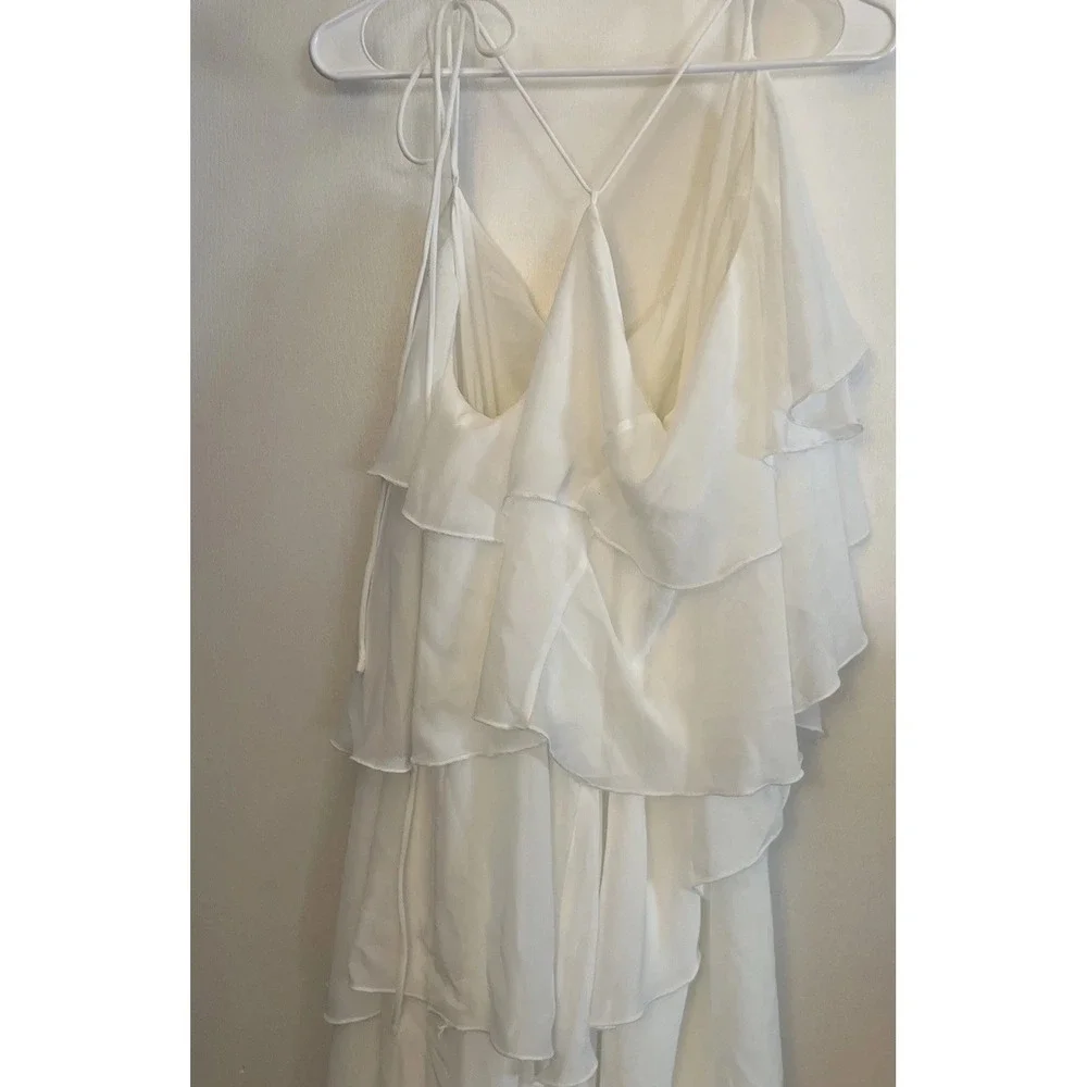 White Layered Ruffle Dress Size Large - Picture 4 of 9